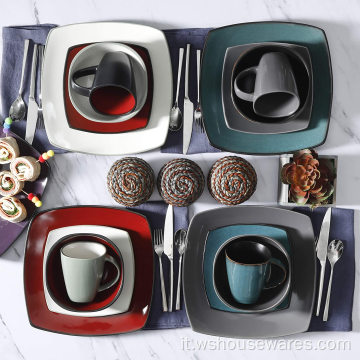 Colors Pad Printing DinnerstEt Porcelain Set di stoviglie